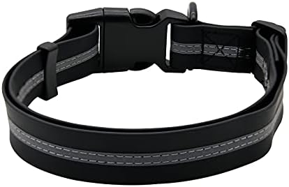 Nimble Reflective Waterproof Dog Collar Adjustable Odor Resistant Easy Clean Pet Collar for Small Medium Large Dogs Night Walking Outdoor Rainy Use (Medium (11.81”-18.5”inches), Black) - Image 2