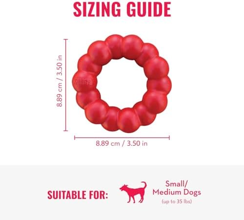 KONG Ring - Natural Rubber Ring Toy for Healthy Chewing Habits - Chew Toy Supports Dog Dental Health - Dog Toy Supports Instincts During Playtime - for Small/Medium Dogs (Pack of 2) - Image 3