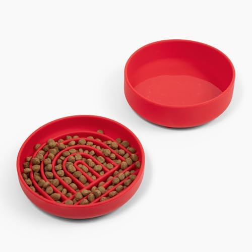 The Perfect Dish - Silicone Dog Bowl for Food & Water, 7.5"x2.25"- Cherry - Image 3