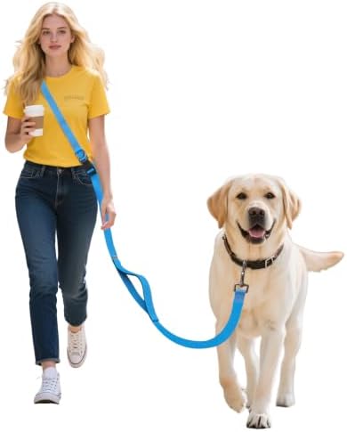 Hands Free Dog Leash,Galaxy Reflective,Crossbody Dog Leash,Blue by JCHOUSEPetSupplies