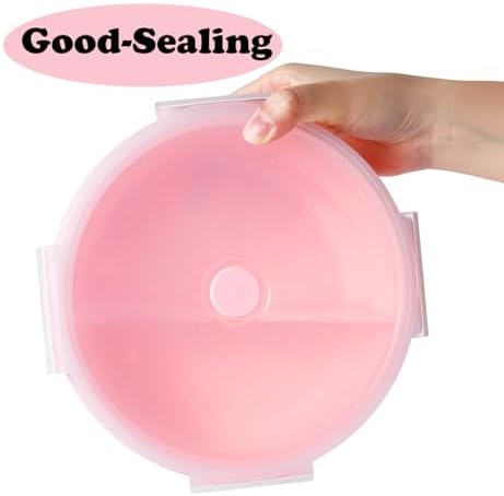 Joyinjojo Collapsible Dog Bowls with Lids, 2 Pack Portable Travel Dog Bowls for Small Medium Large Dogs, Silicone Foldable Outdoor Dog Cat Food Water Bowls for Camping Hiking Road Trip, Pink 12 oz - Image 5