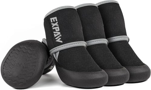 EXPAWLORER Waterproof Dog Shoes for Small Medium Large Dogs, Dog Shoes for Hot Pavement, Hiking Walking, Reflective Dog Booties for Outdoor Snow Rain Days, Anti-Slip Dog Boots & Paw Protectors by EXPAWLORER