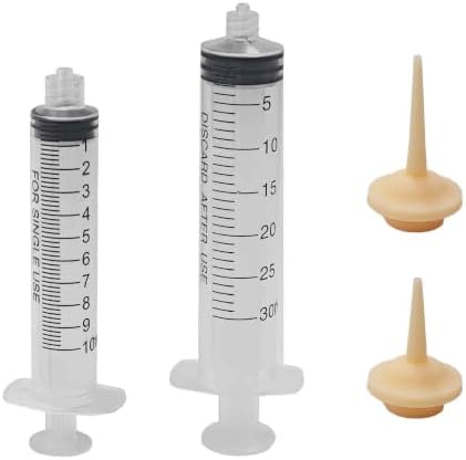 Pet Feeding Syringe with Soft Silicone Nipples, Newborn Nursing Feeder for Kittens, Puppies, Rabbits, Small Animals(10ml+30ml+2 Nipples) by Unknown