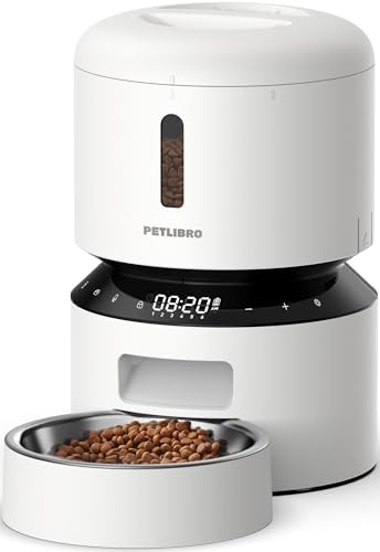 PETLIBRO Automatic Cat Feeder – 3L Programmable Pet Food Dispenser with Freshness Preservation, Timed Portion Control, Voice Meal Call & Dual Power Supply, Healthy Feeding for Cats & Small Dogs White by Unknown