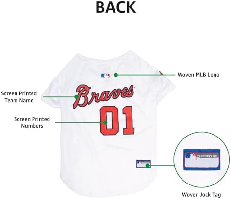 Official MLB Atlanta Braves Pet Jersey for Dogs & Cats, Size Small - Stylish Baseball Jersey for Your Furry Fan- Show Off Team Spirit with The Perfect Fan Apparel Gear for Pet, Dog & Cat - Image 7