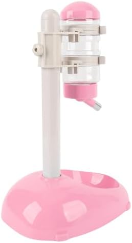 Pet Standing Water Dispenser, Adjustable Height Dog Water Bottle, with Food Feeder Bowl for Small Dogs Cats (Pink) - Image 5