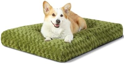 KSIIA Washable Dog Bed Medium Size Dog Crate Bed Pet Mat 29"x21" Green by KSIIAPetProducts