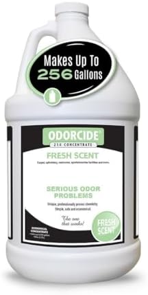 Odorcide Fresh Scent Odor Eliminator Concentrate – Odor Eliminator for Strong Odor on Carpet, Hardwood, & More – Smoke, Sweat, & Pet Odor Eliminator for Home w/Non-Enzymatic Formula, 1 Gallon by Odorcide