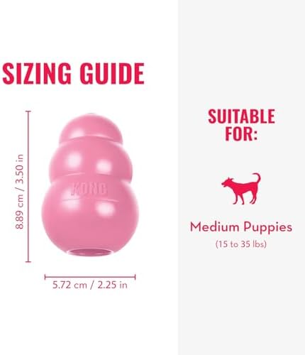 KONG Puppy, Natural Rubber Teething Chew Toy, for Medium Puppies, Pink - Image 4