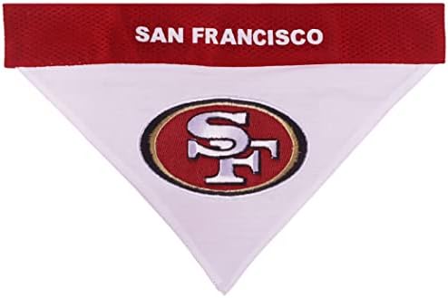 Pets First NFL DOG BANDANA - SAN FRANCISCO 49ERS REVERSIBLE PET BANDANA. 2 Sided Sports Bandana with a PREMIUM Embroidery TEAM LOGO, Large/X-Large. - 2 Sizes & 32 NFL Teams available - Image 3