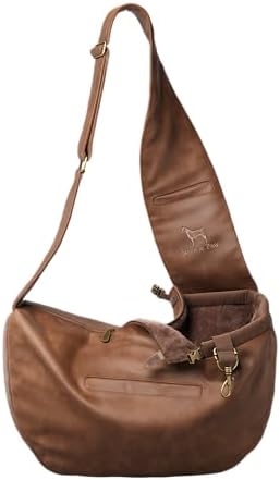 Noah & Paw Dog Sling Carrier for Small Dogs 3-10lb, Dog Sling for Small Dogs and Cats, Dog Carrier with Adjustable Padded Strap, Vegan Leather Lined with Fur, 3X Safety Features, Machine Washable by NoahPaw