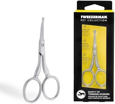 Tweezerman Pet Grooming Scissors-Rounded Tip Trimming Scissor for Dogs/Cats by Tweezerman