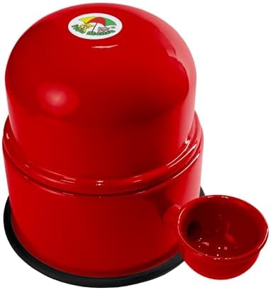 Pet Water Dispenser for Dogs and Cats, 47.3 oz – Gravity-Fed Aluminum Water Bowl, Prevents Wet Fur, Provides Continuous Fresh Water, Electrostatic Coated Finish, Vida Mansa (Red) - Image 2