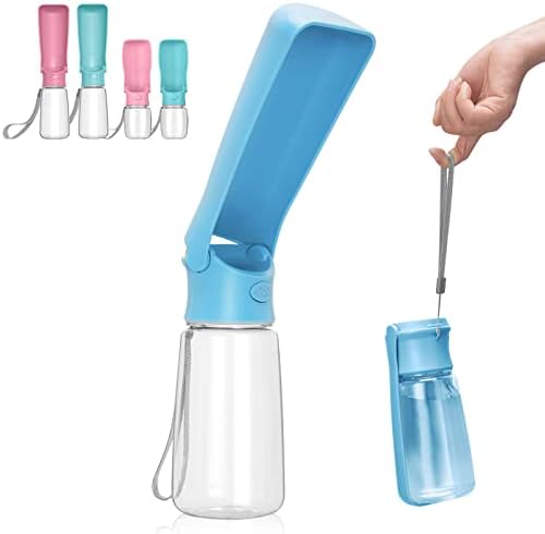 Foldable Dog Water Bottle, Leak Proof Dispenser, SkyBlue, 19oz by AIKIDS