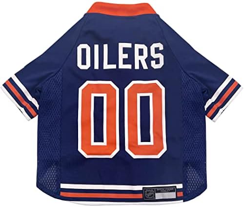 Pets First NHL Hockey Edmonton Oilers Mesh Jersey for Dogs & Cats, Size X-Small, Licensed Dog Jersey with Your Favorite Hockey Team by PETSFIRST