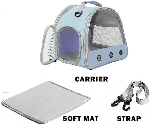 Guinea Pig Carrier Backpack, Clear Bubble Window Backpack for Guinea Pig, Bunny Rat Bird (Blue, Carrier) - Image 5