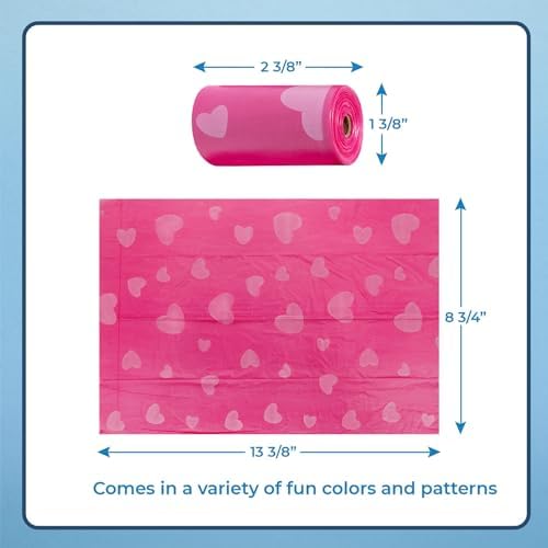 Best Pet Supplies Poop Bags for Dogs - Pink Heart, 240 Count - Image 4