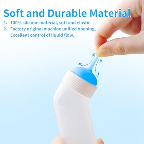 Pet Nursing Bottle for Newborn Animals,Kitten Bottle Feeding Kit Silicone Nipple for Kittens Puppys Rabbits Squirrel (Blue, Medium) - Image 5