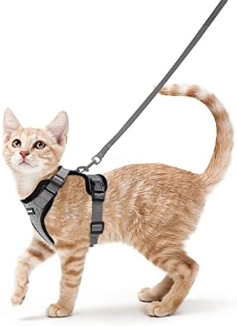 rabbitgoo Cat Harness and Leash Set, Escape Proof Vest, Grey by rabbitgoo