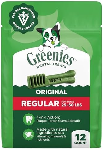Greenies Regular Dental Dog Treats, Original Chicken Flavor, 12 Count by GREENIES