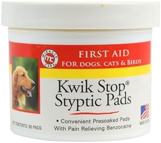 Miracle Care Kwik Stop Styptic Pads for Dogs, Cats, and Birds, 90 Wipes by MiracleCare
