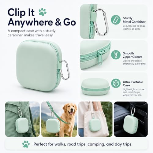 ZBBOPQ Portable Dog Bowl, Collapsible 2-in-1 Travel Dog Bowls with Carabiner Clip, Silicone Double Pet Food and Water Dish for Outdoor Camping and Hiking (Green) - Image 5