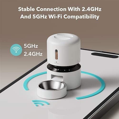 PETLIBRO Automatic Cat Feeder, 5G WiFi Automatic Pet Feeder with Freshness Preservation, 3L Timed Cat Feeders for Dry Food, Up to 48 Portions 10 Meals Per Day, Granary Pet Feeder for Cat/Dog, White - Image 4