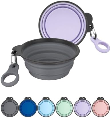 Aonkey 2 Pack 15oz/1.8 Cup Collapsible Dog Bowls with Bottle Carrier by AONKEY