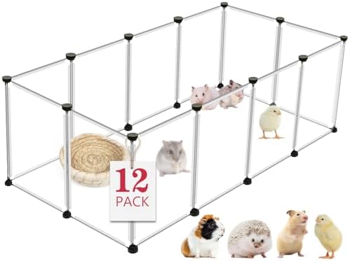 VISCOO 12 Panels Small Animals Playpen,48"x24"x16" Portable Pet Playpen by VISCOO