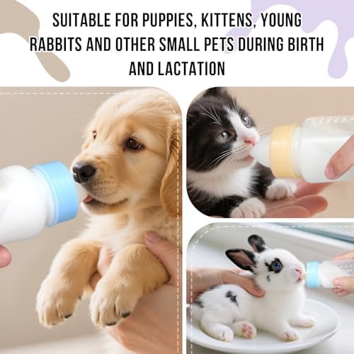 Puppy Kitten Nursing Bottle 3.4oz - Small Animal Feeding Kit with Nipples | Hand Feeding Supplies for Puppies, Kittens, Rabbits, Ferrets & Newborn Pets - Image 6
