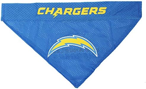 Pets First NFL DOG BANDANA - LOS ANGELES CHARGERS REVERSIBLE PET BANDANA. 2 Sided Sports Bandana with a PREMIUM Embroidery TEAM LOGO, Small/Medium. - 2 Sizes & 32 NFL Teams available - Image 2