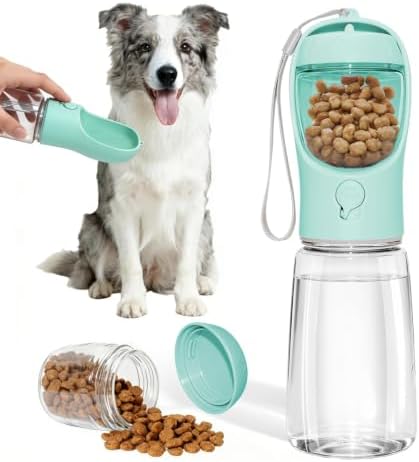 Portable Dog Water Bottle with Food Container, Drinking Bottle for Travel by Liphier