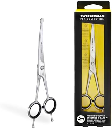 Tweezerman 7" Pet Grooming Shears-Safety Round Tips for Dogs & Cats by Tweezerman