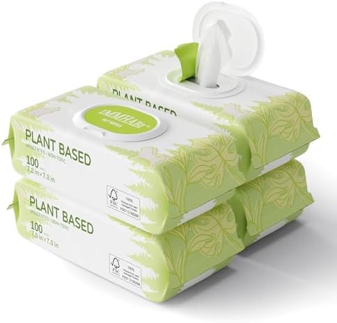 IMMHABI 400 Count Hypoallergenic Dog Wipes, Unscented Plant-Based Pet Wipes by IMMHABI