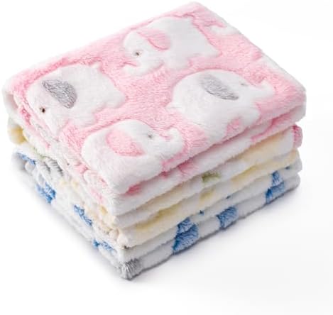 1 Pack 3 Blankets for Dog Puppy Cat (Large 41x31'', Pink, Yellow, Blue) by CADONO