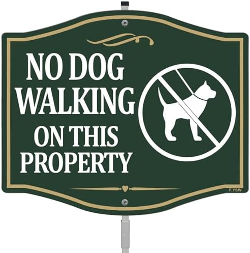 No Dog Walking On This Property Sign Private No Dogs Allowed Keep Off Grass 12" x 10" With 28" Long Metal StakesWith Stand Aluminum Outdoor Use Yard Business by SImkha