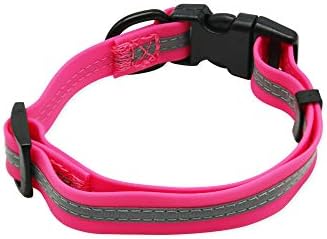 Nimble Reflective Waterproof Dog Collar Adjustable Odor Resistant Easy Clean Pet Collar for Small Medium Large Dogs Night Walking Outdoor Rainy Use (Small (9.45”-14.17”inches), Pink) - Image 2