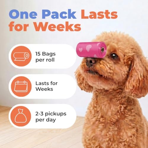 Best Pet Supplies Poop Bags for Dogs - Pink Heart, 150 Count - Image 6