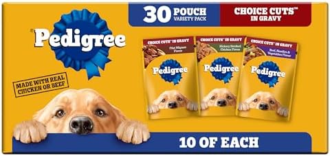 Pedigree Choice Cuts Wet Dog Food Pouch, Protein Variety, 3.5 oz, 30 Count by Pedigree