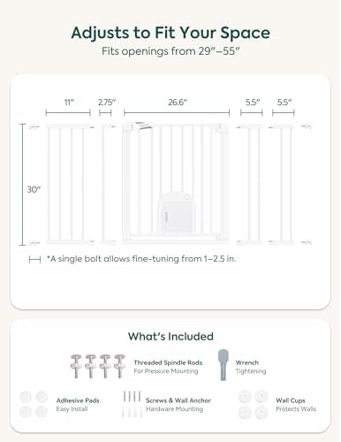 Babelio Extra Wide Dog Gate with Small Cat Door, CatPrivilege III, 29-55" - Image 4