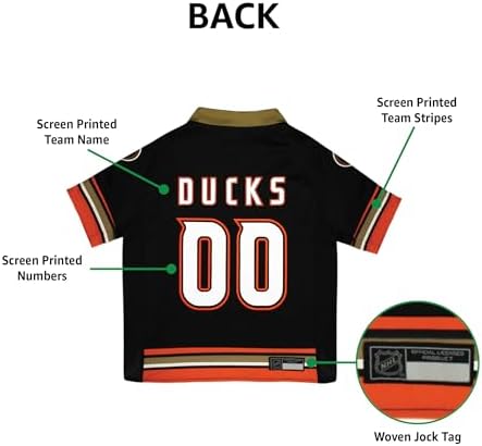 NHL Anaheim Ducks Jersey for Dogs & Cats, Small. - Let Your Pet Be A Real NHL Fan! - Image 5