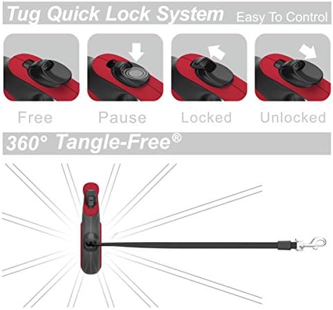 TUG Original Retractable Dog Leash, 16 ft (Medium, Red) - Image 5