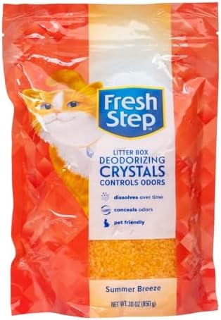Fresh Step Summer Breeze Cat Litter Deodorizing Crystals, 30 Oz (Pack of 12) by FreshStep