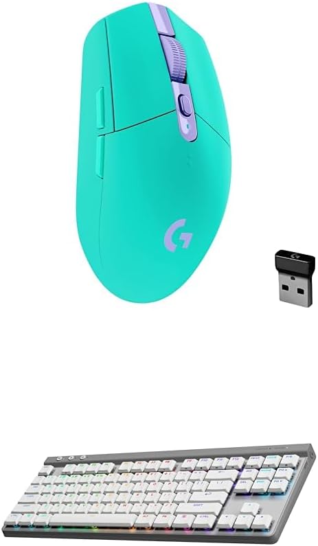 Logitech G305 Lightspeed Wireless Gaming Mouse (Mint) + G515 TKL Wireless Gaming Keyboard (Tactile, White) Bundle by Unknown