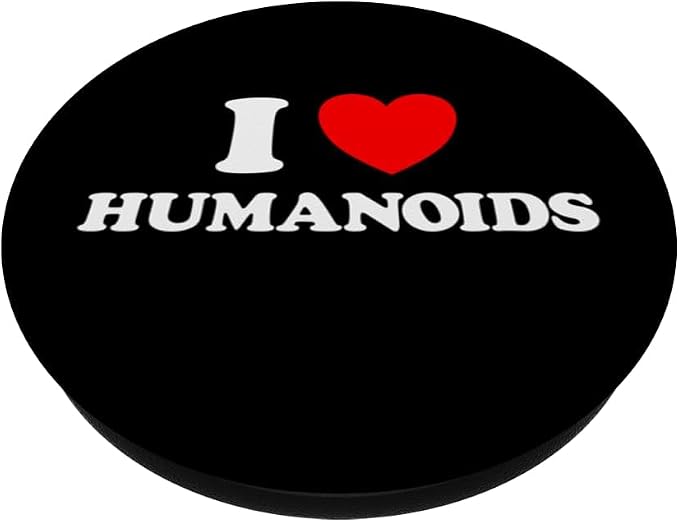 Humanoid Heart Funny Cute Embodied AI Bot Robot Being Fan PopSockets Adhesive PopGrip - Image 2
