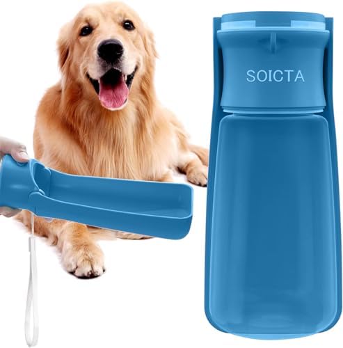 Portable Dog Small Animals Water Bottle for Walking 19 OZ or 12 OZ Pet Water Bottles for Puppy Medium Large Dogs Little Animals Water Dispenser Dog Small Animals Water Bowl by SOICTA