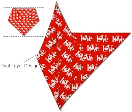 Valentines Dog Bandanas 2PCS-XLarge,Love Pet Scarf for Boys and Girls,Heart Bandana for Weddings,Parties,and Holidays,Dog Outfit Gifts for Extra Large Dogs(Red) - Image 4