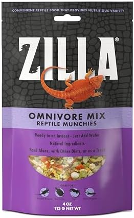 Zilla Reptile Munchies Omnivore Mix, Dehydrated Vegetables, 4 Oz by Zilla