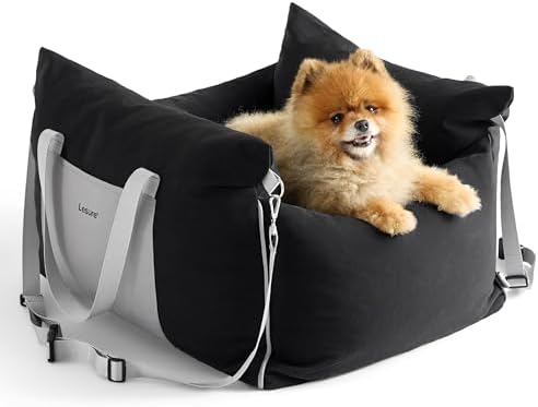 Lesure Dog Car Seat for Small Dogs,Booster Car Bed for Puppy Under 25lbs by Lesure