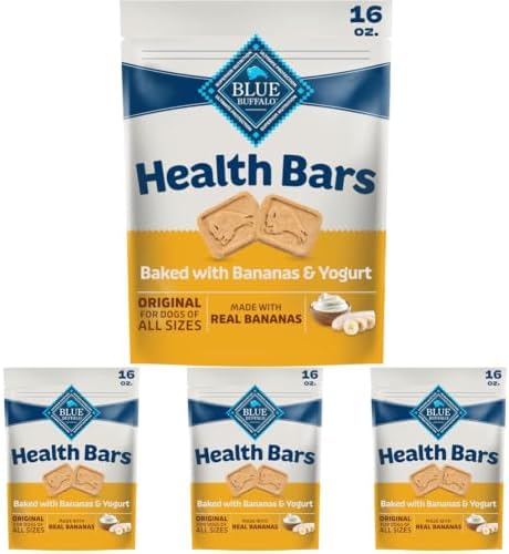 Blue Buffalo Health Bars Bananas & Yogurt Dog Biscuits, 16 oz / 1 Pound (Pack of 4) by BlueBuffaloCompanyLtd